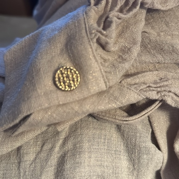 Veux Etre cotton gauze blend natural buttoned down shirt dress Sz S - Picture 8 of 9